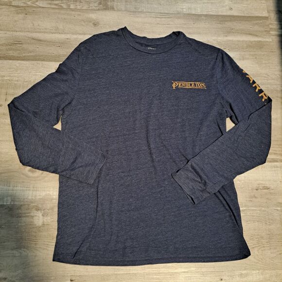 Pendleton Warranted To Be T Shirt Men's Medium Long Sleeve Blue Crew Neck - Picture 1 of 10